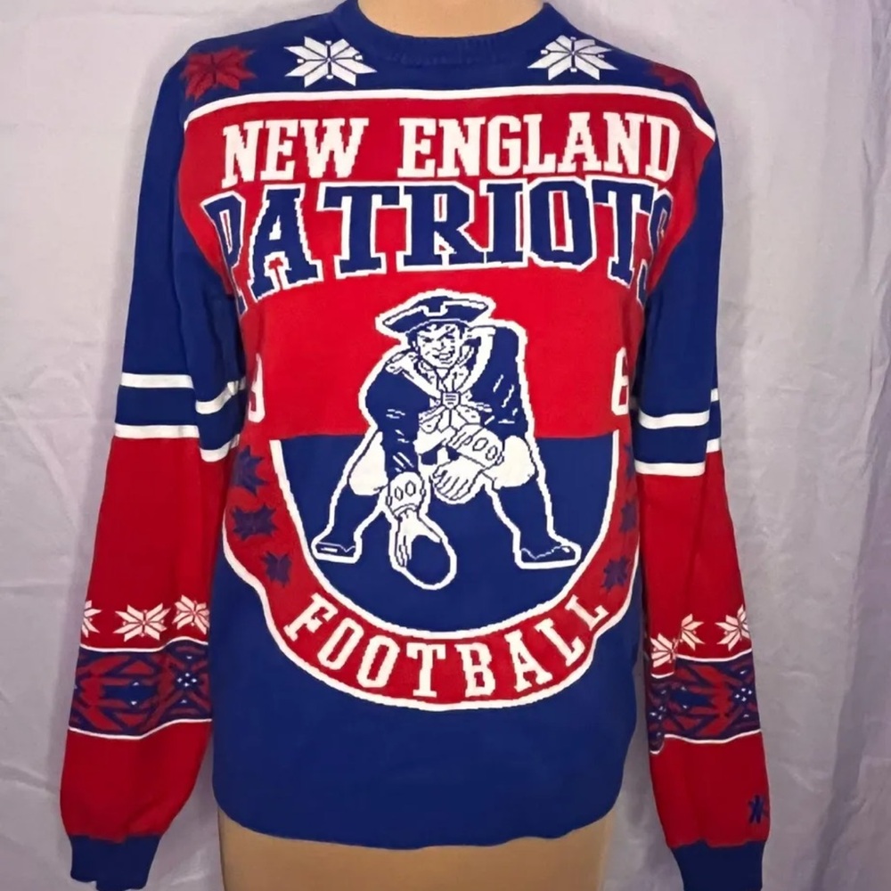 New England Patriots Retro NFL Christmas Sweater